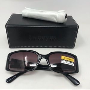 twoeyes Sun Reader 3.00 Sunglasses Glasses White Carrying Bag Black Hard Case